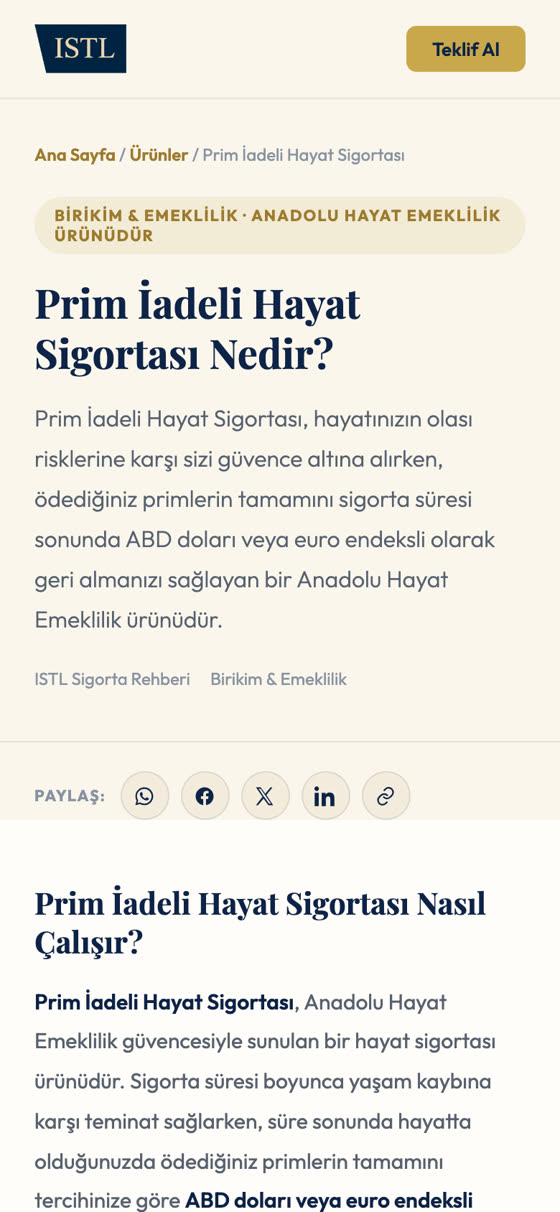 Prim iadeli hayat sigortası